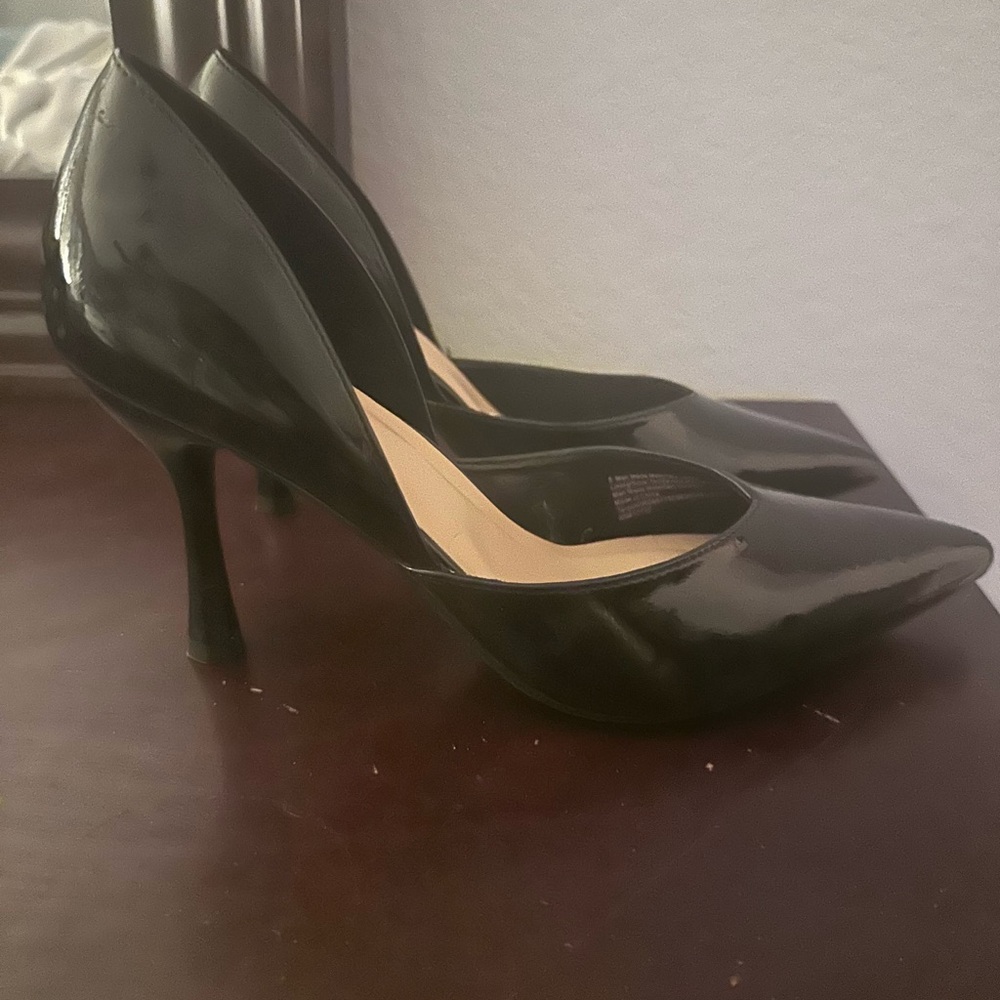 a new day Shiny Black Heels